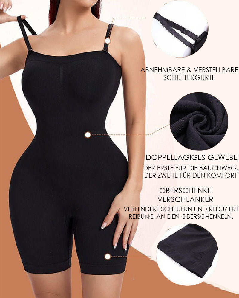 Schlankmachender ärmelloser Body mit abnehmbarem Schultergurt