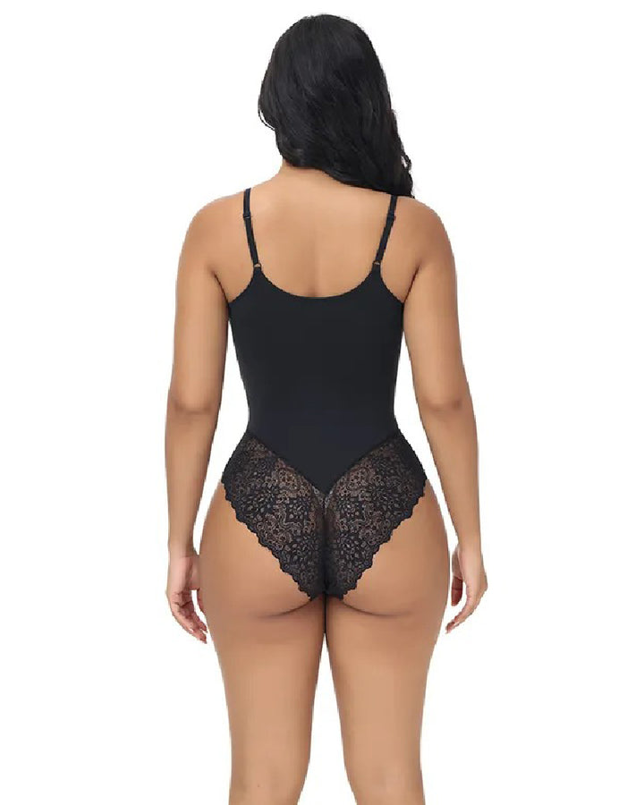 Spitze Spaghettiträger Cami Bodysuit Einteilige Shapewear für Damen