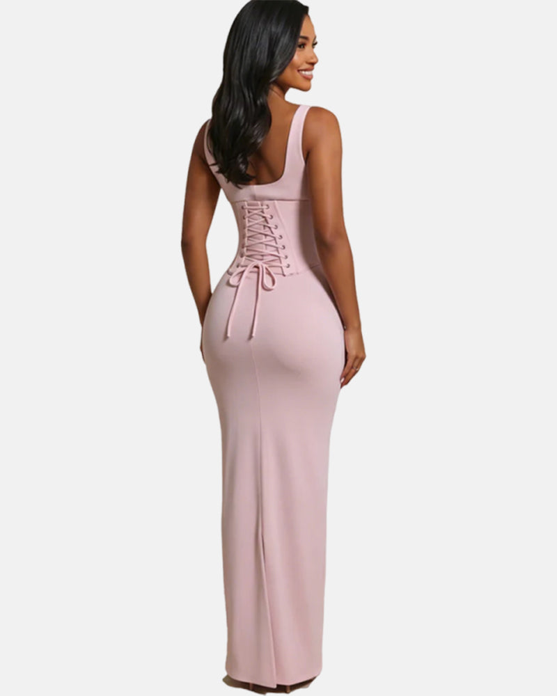 Sanduhrfigur Figurformer Korsett Maxikleid zweiteiliges Set