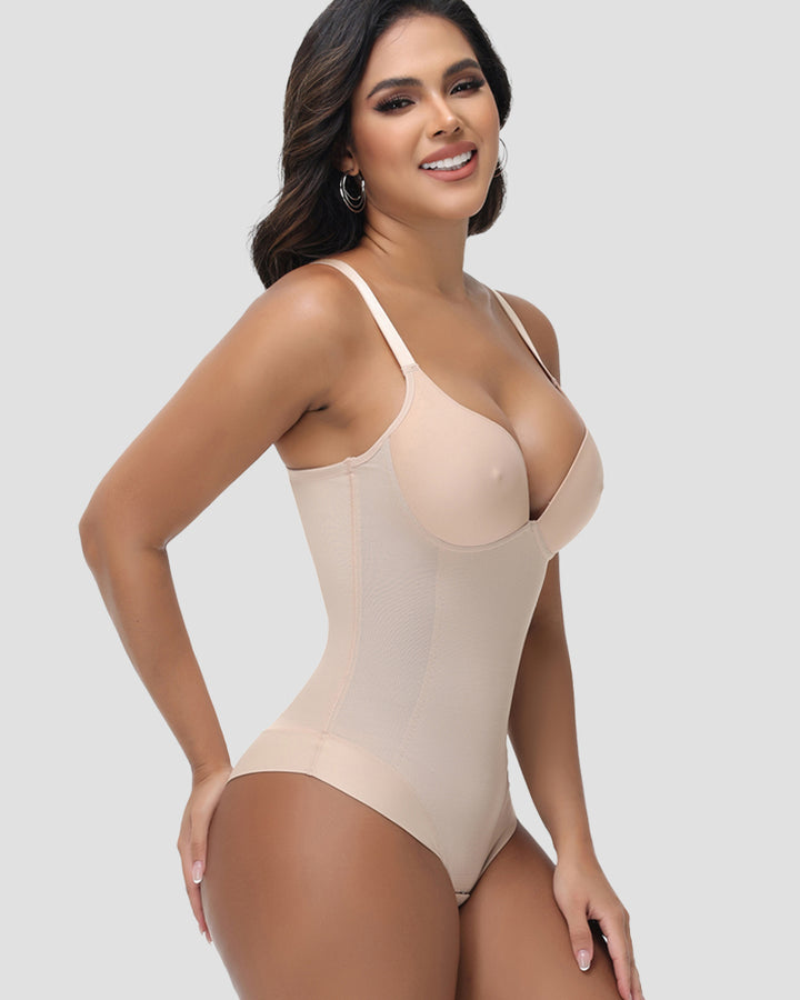 Shapshe® Damen Bauchweg Nippel BH Triangel Shapewear Bodysuit