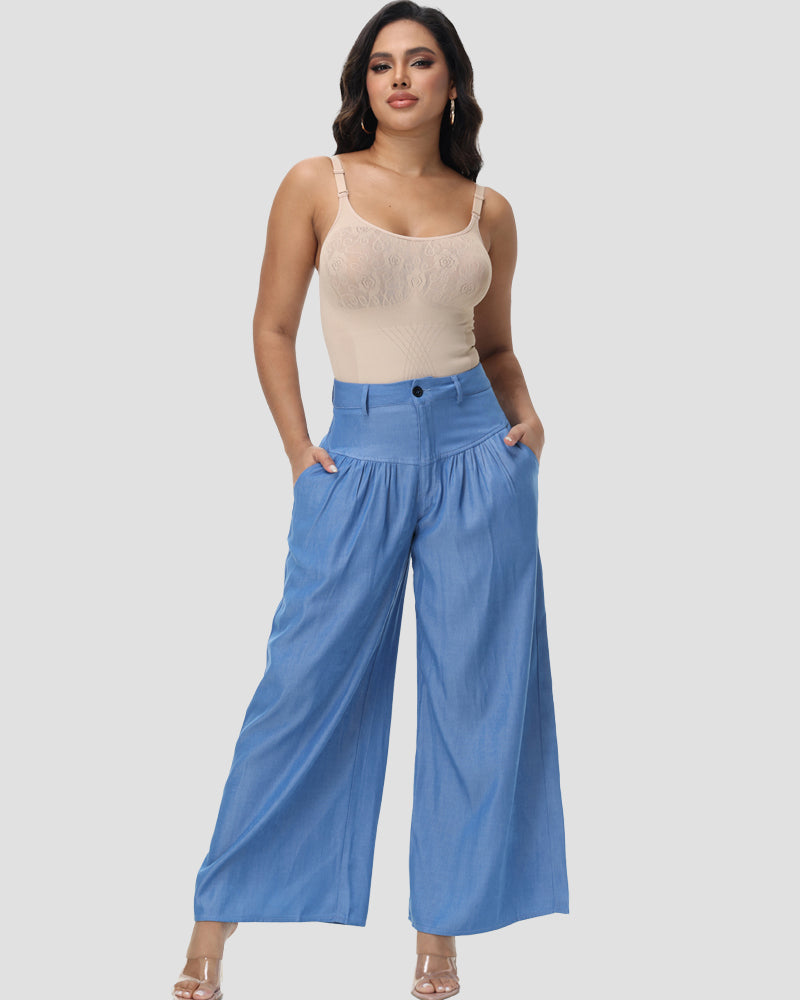Trendy Casual High Waist Wide Leg Jeans für Damen