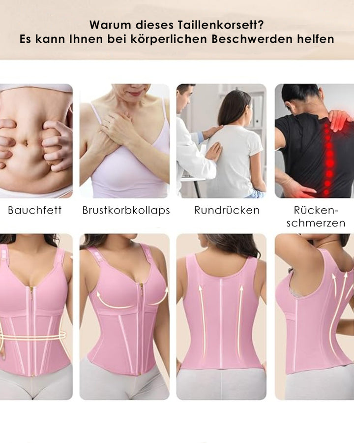 Shapshe® Damen Latex Korsett Bauchkontrolle Body Shaper Weste mit BH