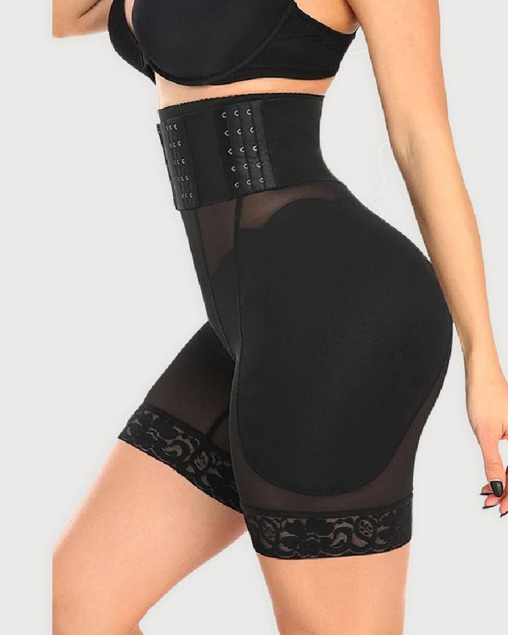 Damen Sanduhr Korsett Mesh Formende Shorts mit Schwammpolstern