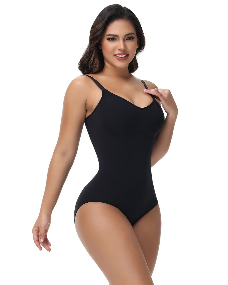 Shapshe® Nahtloser Strick Bauchweg Bodysuit Spaghettiträger