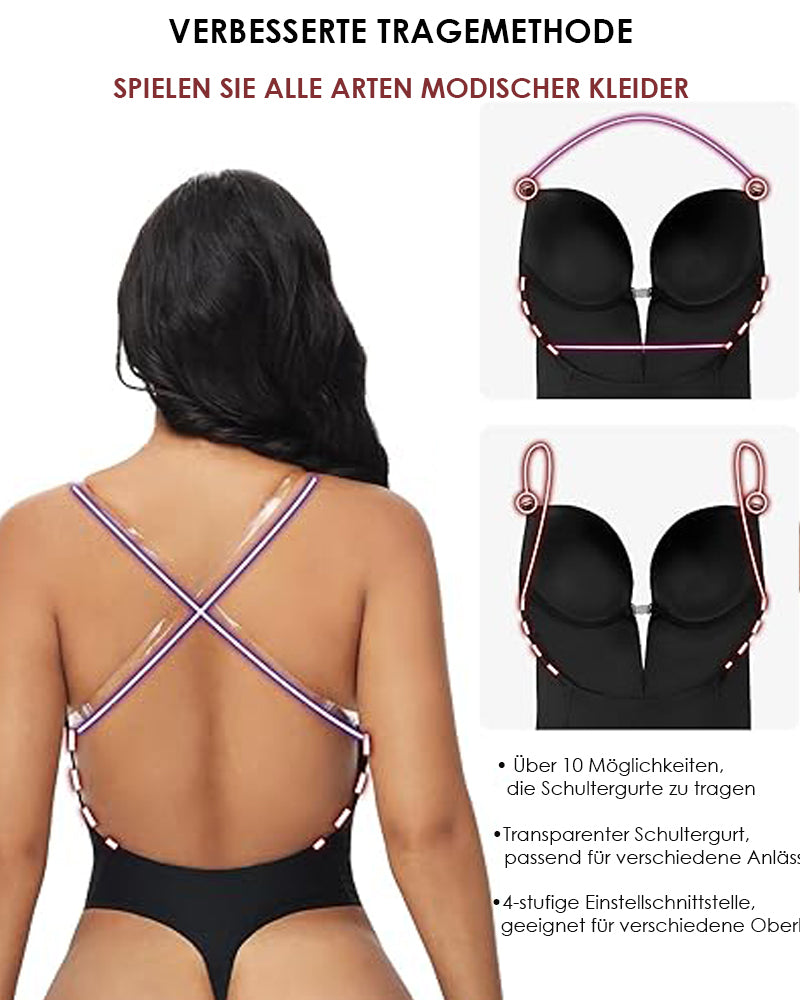 Shapshe® Plunge Rückenfreier Bodysuit Nahtloser BH Tanga Shapewear