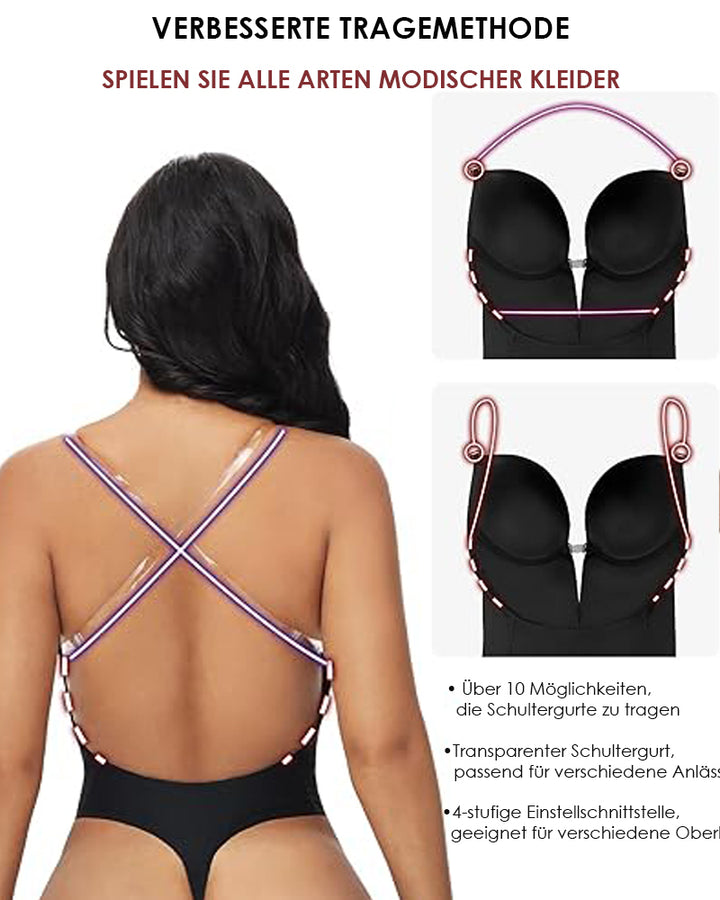 Shapshe® Plunge Rückenfreier Bodysuit Nahtloser BH Tanga Shapewear