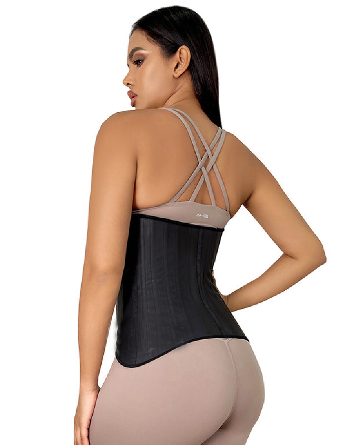 Shapshe® Latex Taillentrainer mit 25 Stahlknochen Korsett Schlankheitsgürtel