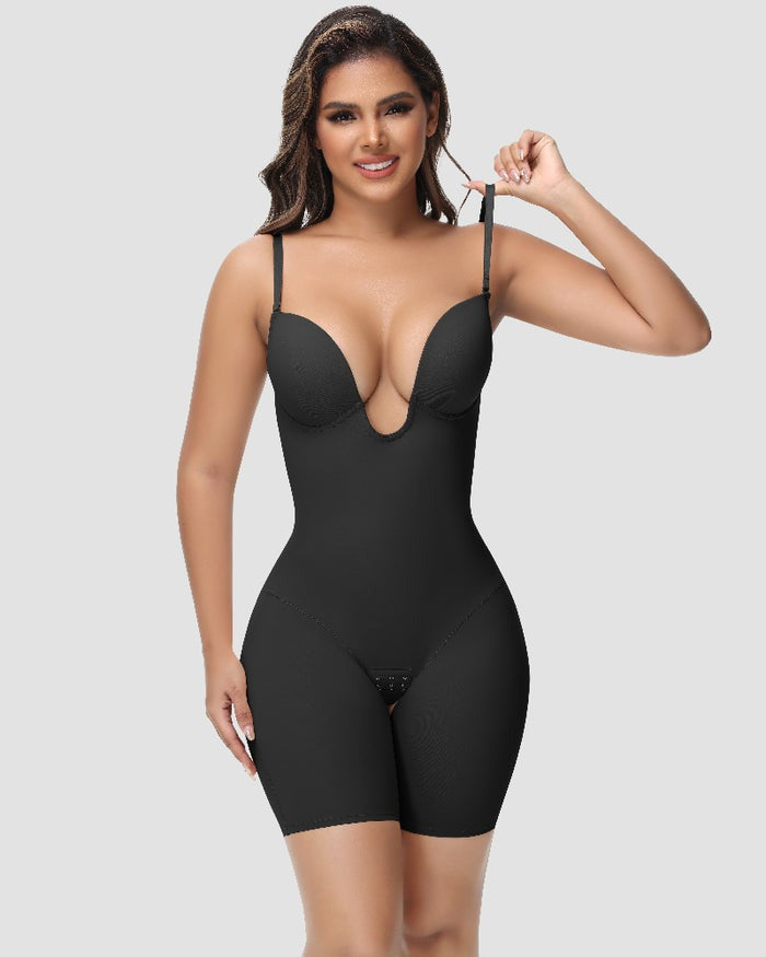 Shapshe® Damen U Plunge Bodysuit Bauchkontrolle mit Integriertem BH