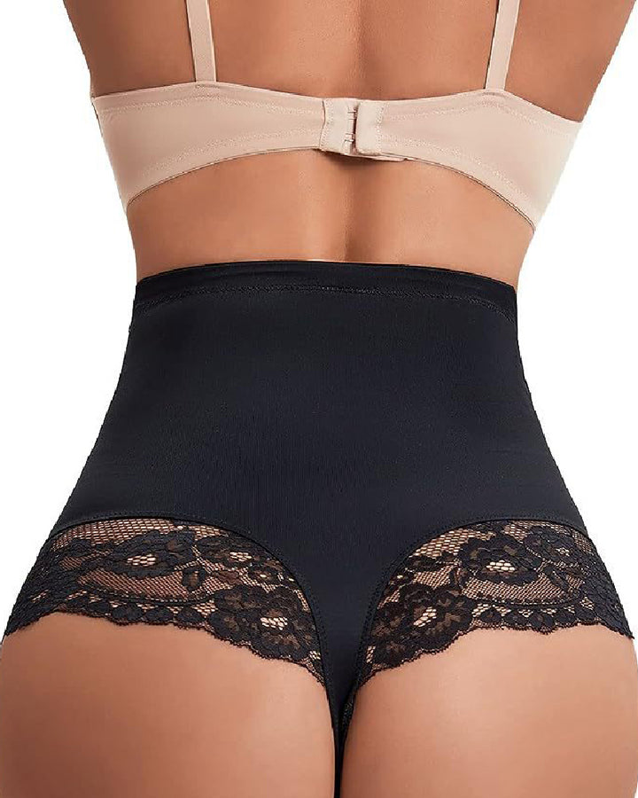 Nahtlose Spitze Bauchkontrolle Shapewear Hohe Taille Tanga Unterwäsche