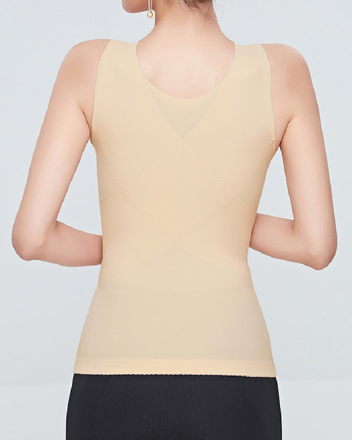 3-in-1 Bauchweg Korsett Shapewear Top mit Kreuz Rückenstütze