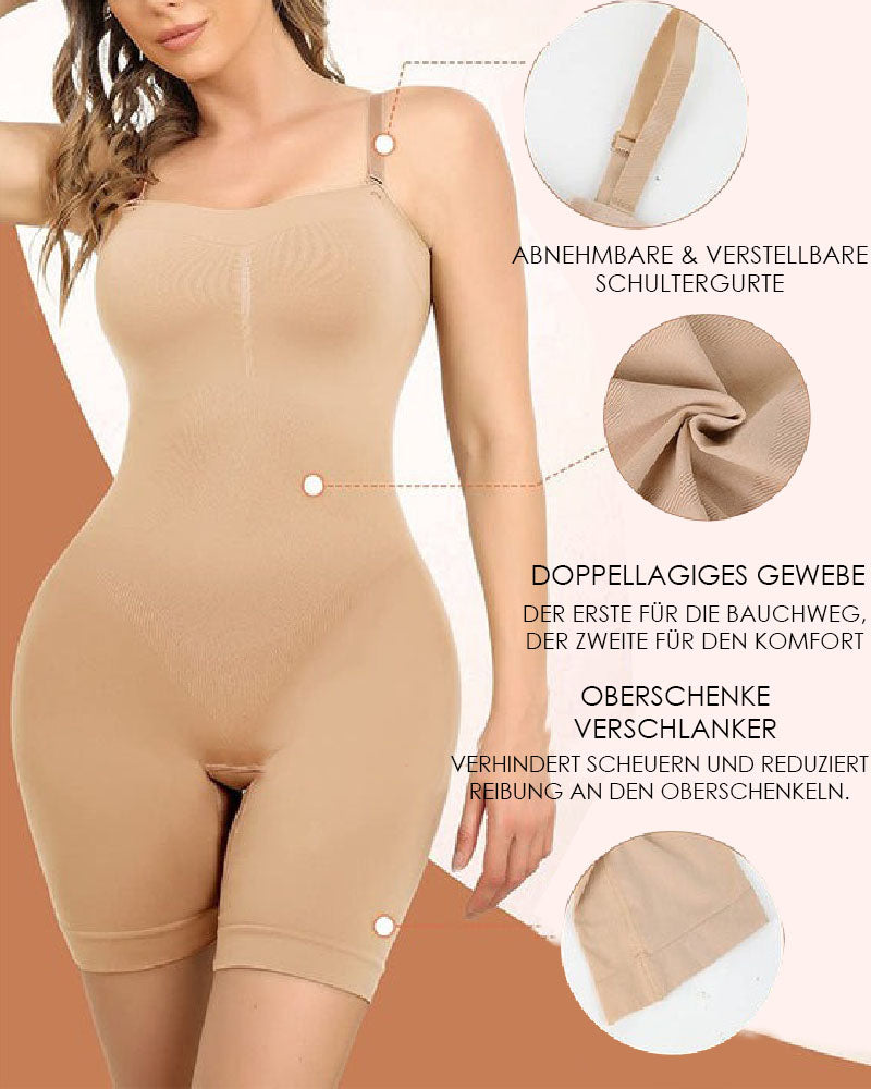 Schlankmachender ärmelloser Body mit abnehmbarem Schultergurt