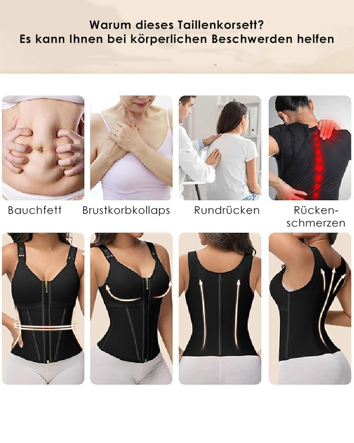 Shapshe® Damen Latex Korsett Bauchkontrolle Body Shaper Weste mit BH