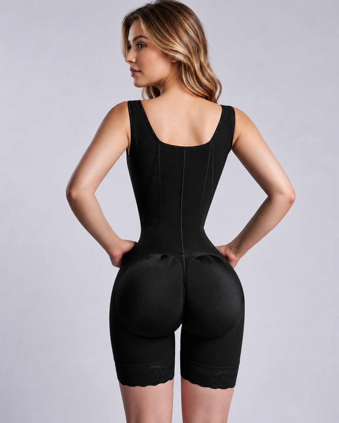 Shapshe® Sanduhr Bodysuit mit offener Brust und Bauchkontrolle bis zur Mitte des Oberschenkels