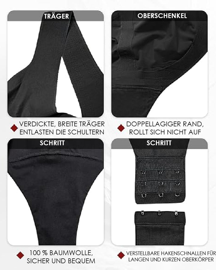 Shapshe® Damen Bauchweg Nahtloser Eisseide Bodysuit V-Ausschnitt