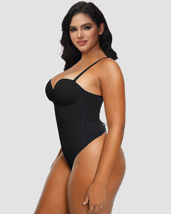 Bügel-Cups Schnürung Rücken Tanga Bodysuit
