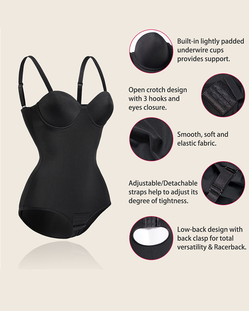 Damen Bauchkontrolle Slips Camisole Tops Bodysuit Mit Eingebautem BH