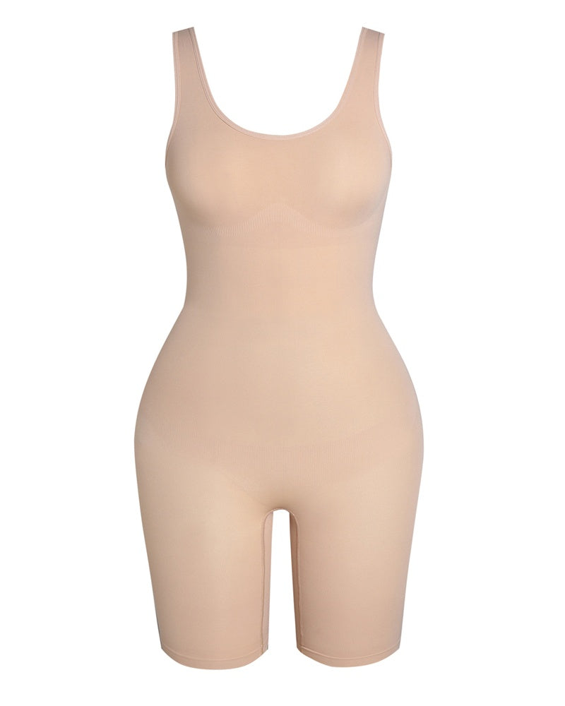 Damen Nahtloser Oberschenkel Bauchweg U-Ausschnitt Bodysuit Shapewear