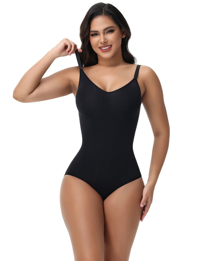 Shapshe® Nahtloser Strick Bauchweg Bodysuit Spaghettiträger
