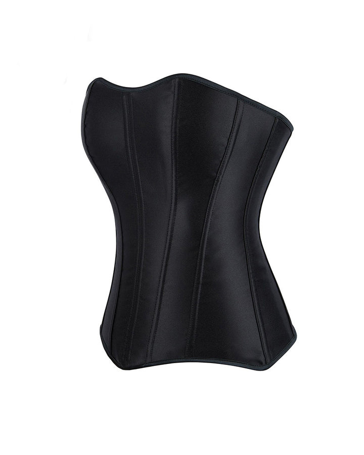 Shapshe® Satin Schnürung Stäbchen Korsett Überbrust Reißverschluss Taillentrainer