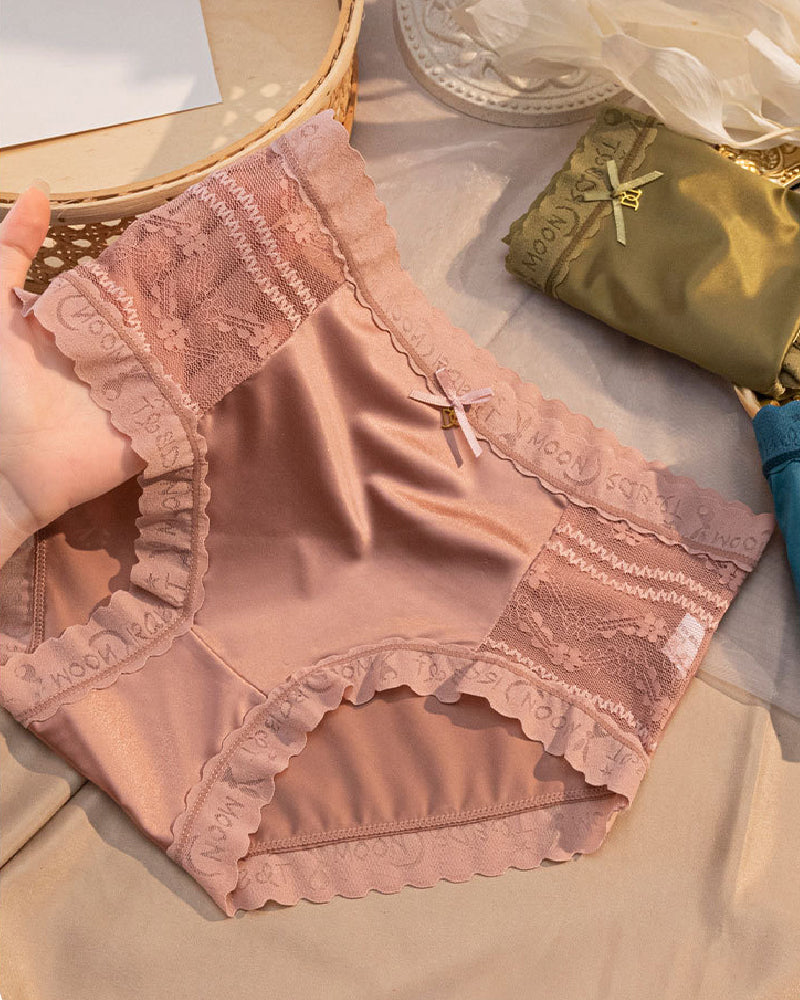 Satin Nahtlose Eisseide Mittlere Taille Slips Po Lift Unterwäsche