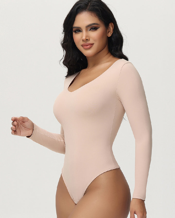 Shapshe® Damen Nahtlos V Ausschnitt Bauchweg Body Shapewear