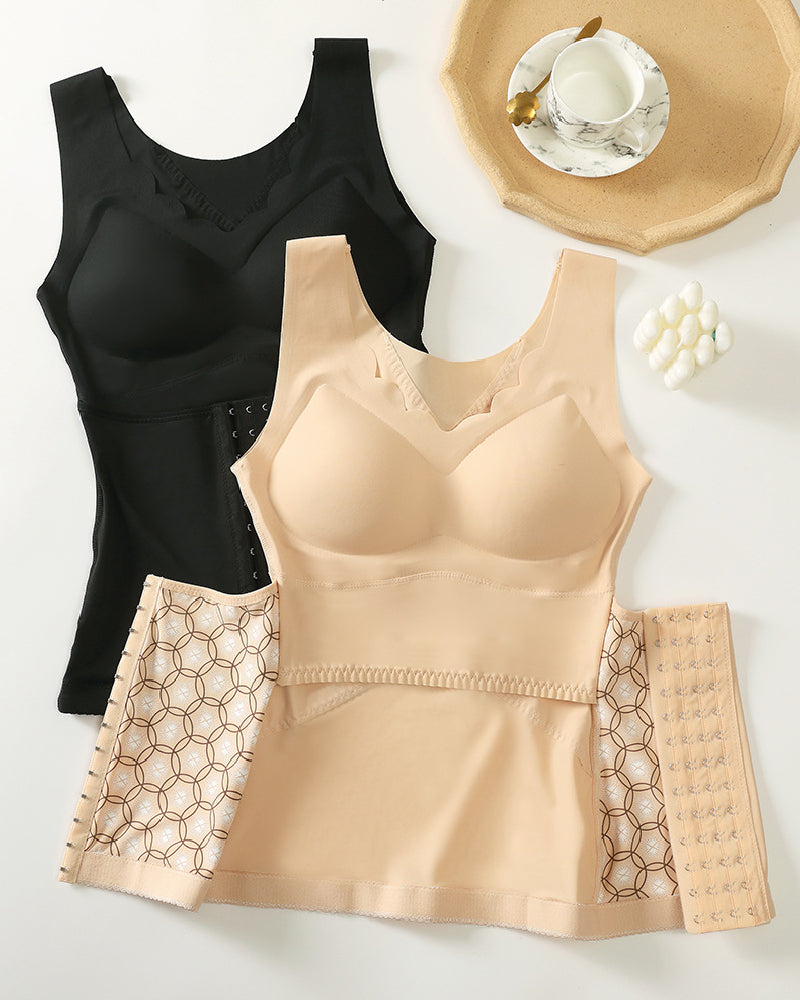 3-in-1 Bauchweg Korsett Shapewear Top mit Kreuz Rückenstütze