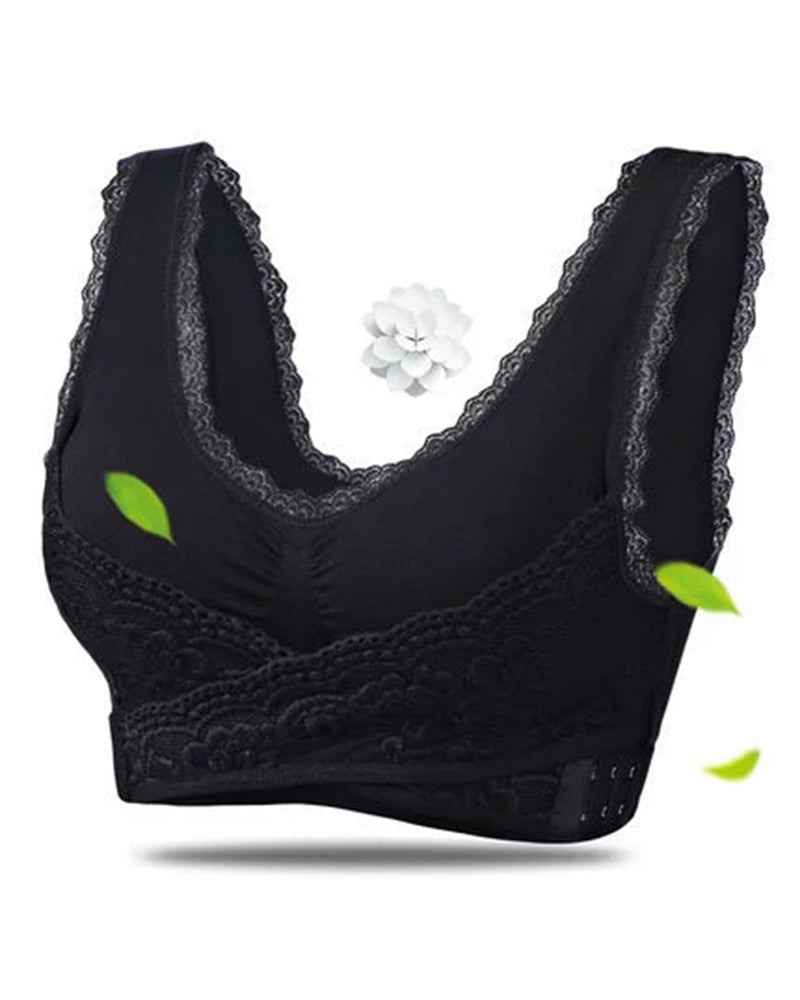 Push Up Sport BH für Damen mit Seitlicher Gekreuzter Schnalle und Ohne Stahl