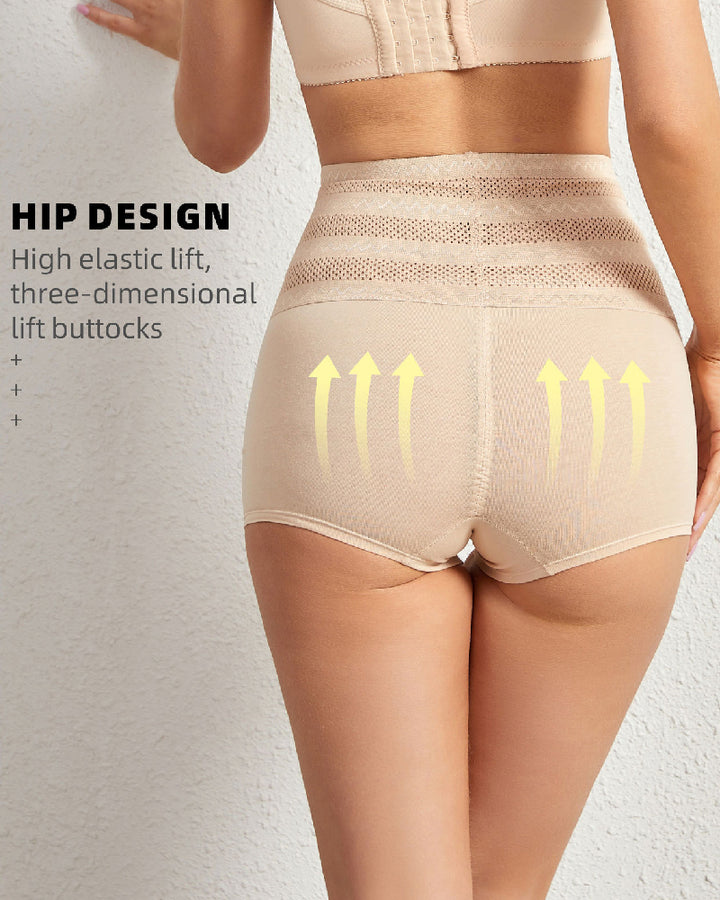 Hohe Taille Atmungsaktiv Perforiertes Elastisches Shapewear Höschen