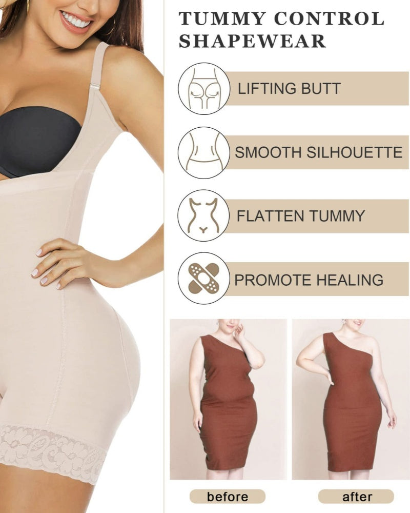 Shapshe® Schlanke Fajas mit Verstellbaren Trägern Bauchkontrolle Po-Lifter Shapewear