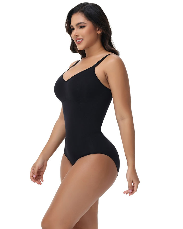 Shapshe® Nahtloser Strick Bauchweg Bodysuit Spaghettiträger