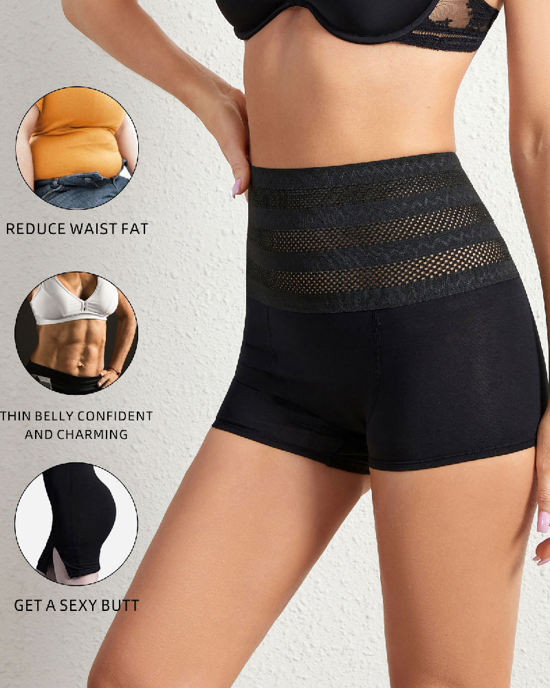 Hohe Taille Atmungsaktiv Perforiertes Elastisches Shapewear Höschen