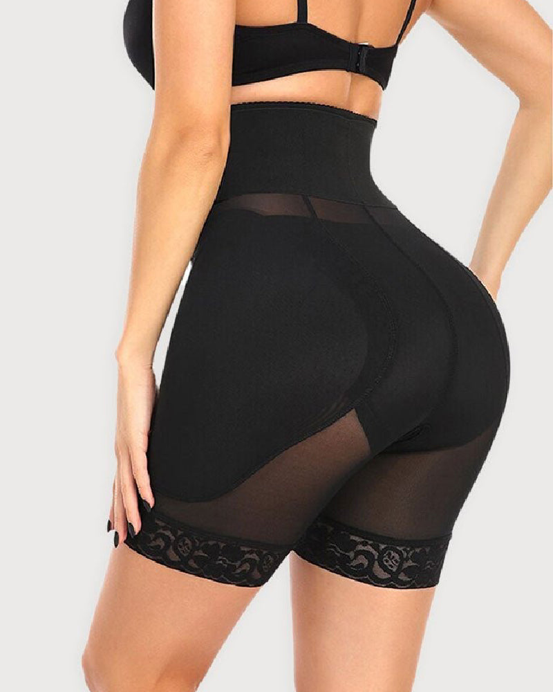 Damen Sanduhr Korsett Mesh Formende Shorts mit Schwammpolstern