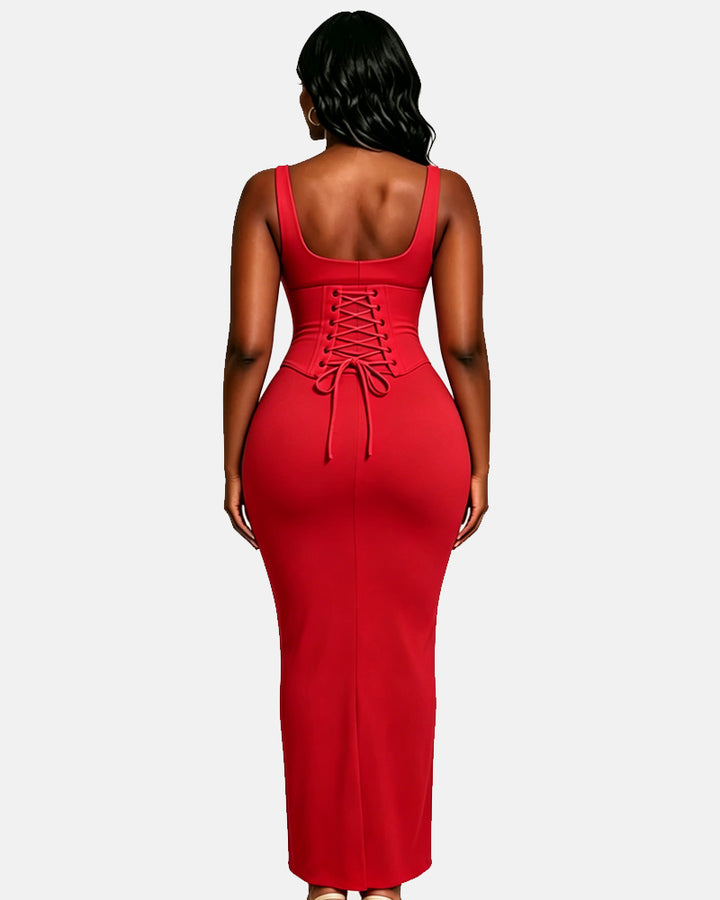 Sanduhrfigur Figurformer Korsett Maxikleid zweiteiliges Set