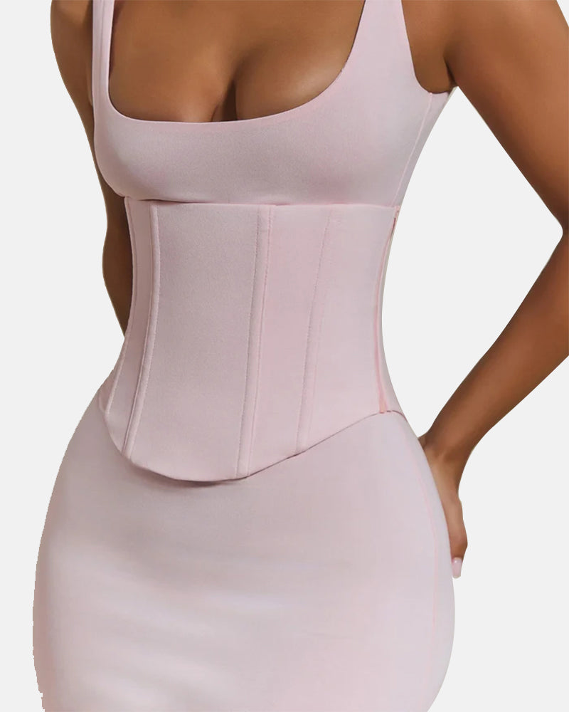 Sanduhrfigur Figurformer Korsett Maxikleid zweiteiliges Set