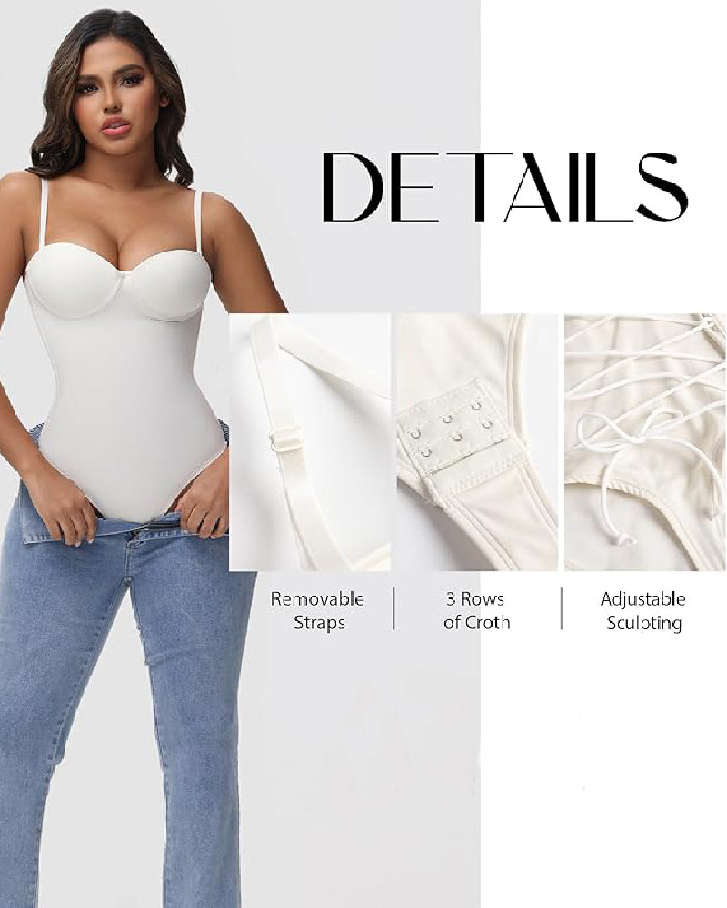 Shapshe® Nahtloser Skinny Bodys mit Sexy Schnürung am Rücken und Tanga