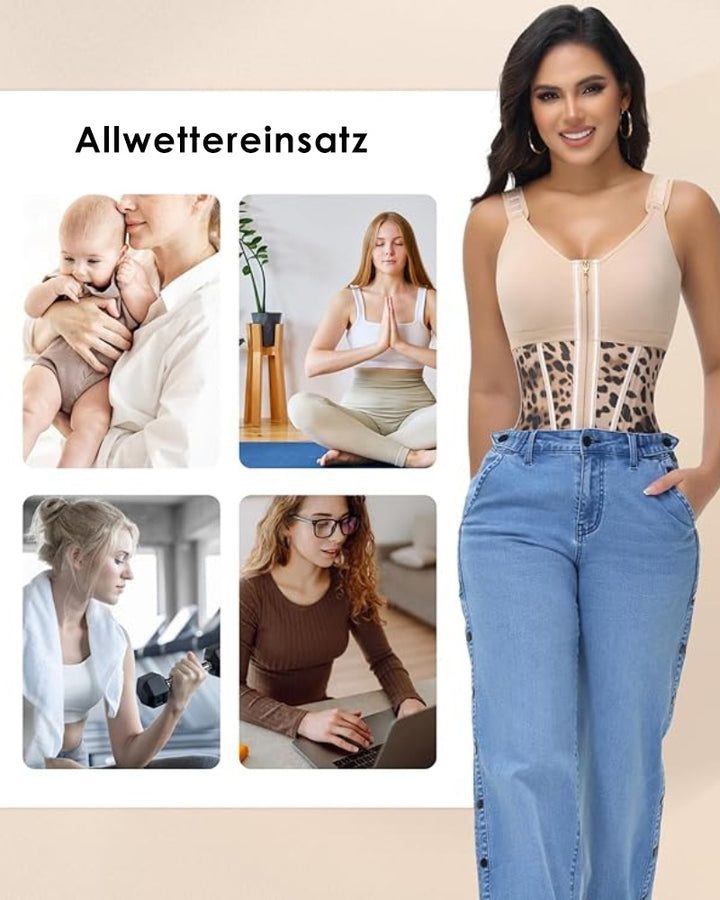 Shapshe® Damen Latex Korsett Bauchkontrolle Body Shaper Weste mit BH