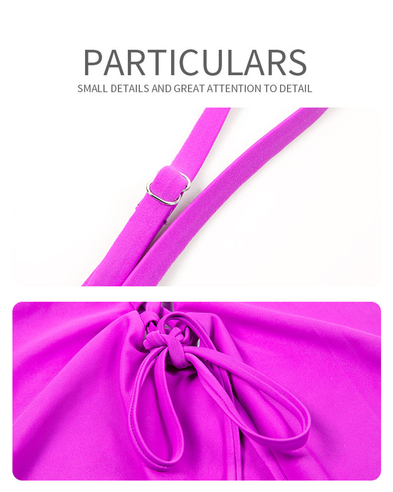 Shapshe® Neckholder Badeanzug mit V Ausschnitt und Rücken Schnürung