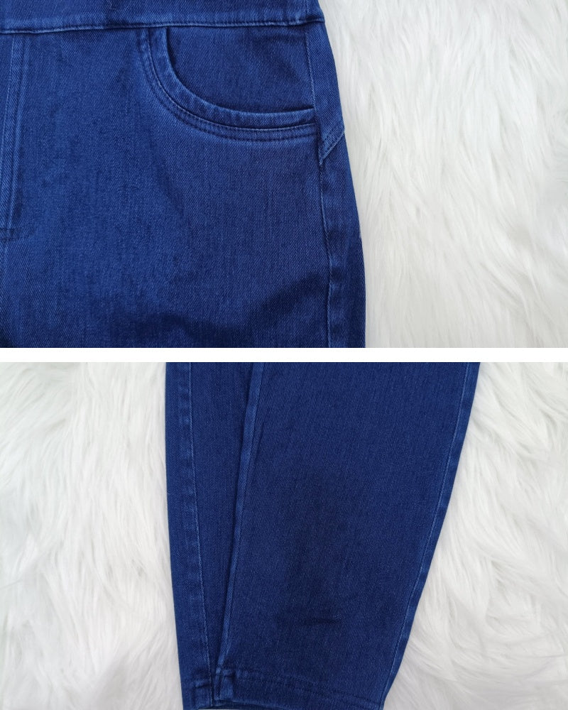 Shapshe® Damen Bandeau Jeans Schmaler Bindeband Hinten Jumpsuit