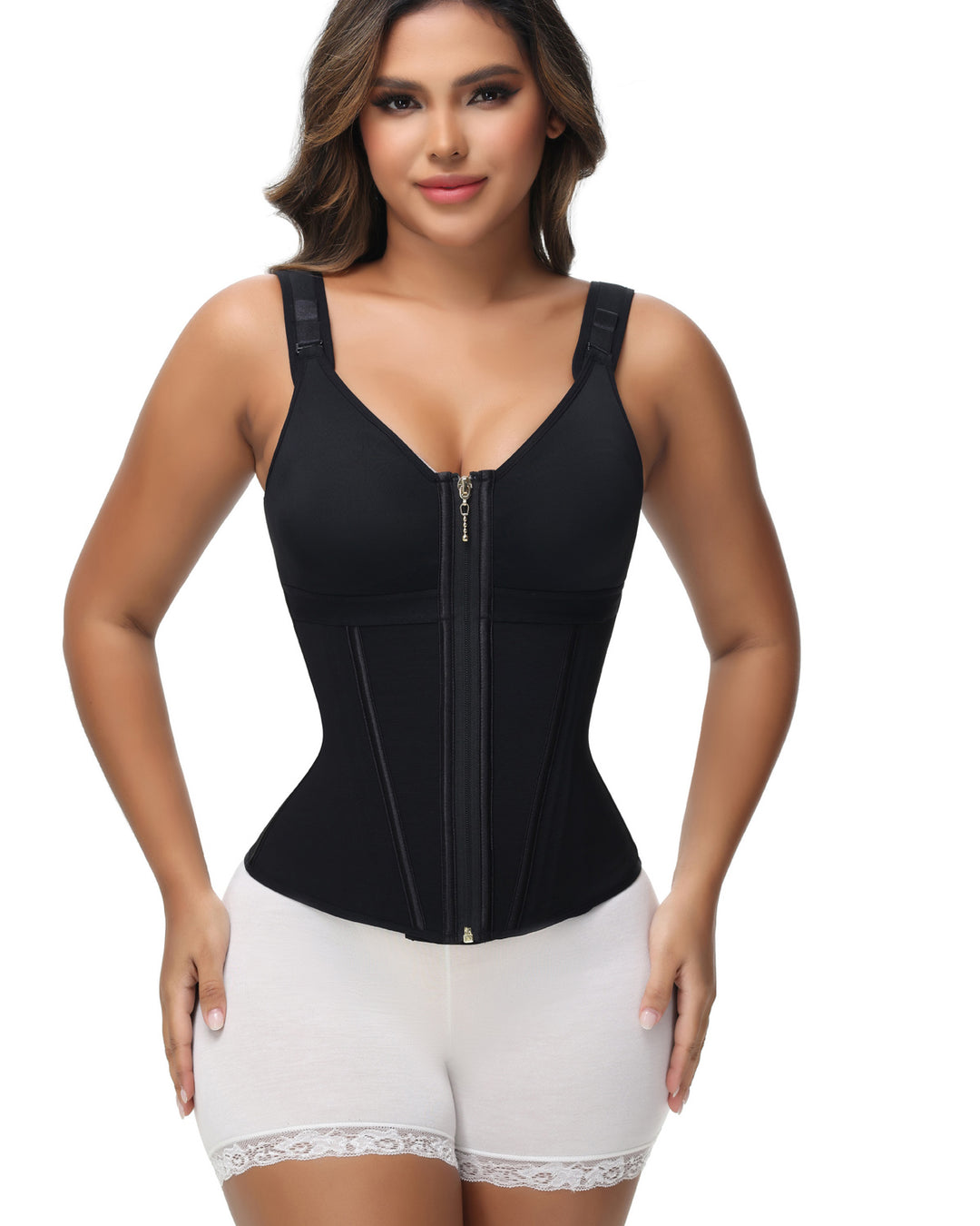 Shapshe® Damen Latex Korsett Bauchkontrolle Body Shaper Weste mit BH