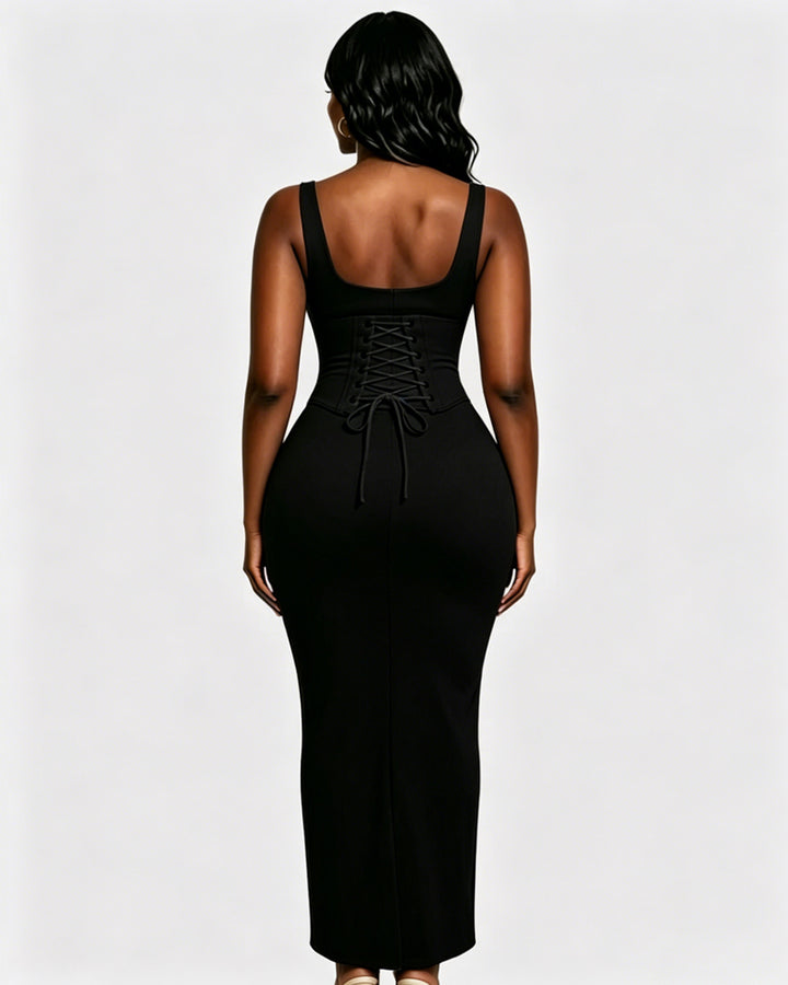 Sanduhrfigur Figurformer Korsett Maxikleid zweiteiliges Set