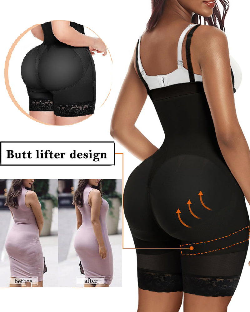 Damen Hohe Kompression Bauchweg Fajas Shapewear mit Reißverschluss