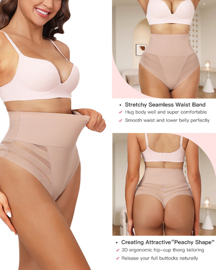 Damen Sexy Nahtlose Spitzen Tanga Body Shaper Miederhöschen