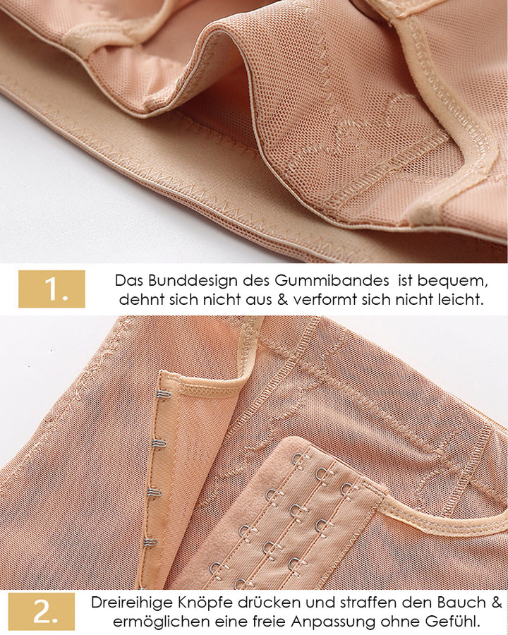 9-reihiges Hoch tailliertes Tanga Höschen mit Hüftstraffung und Oberschenkelfalte