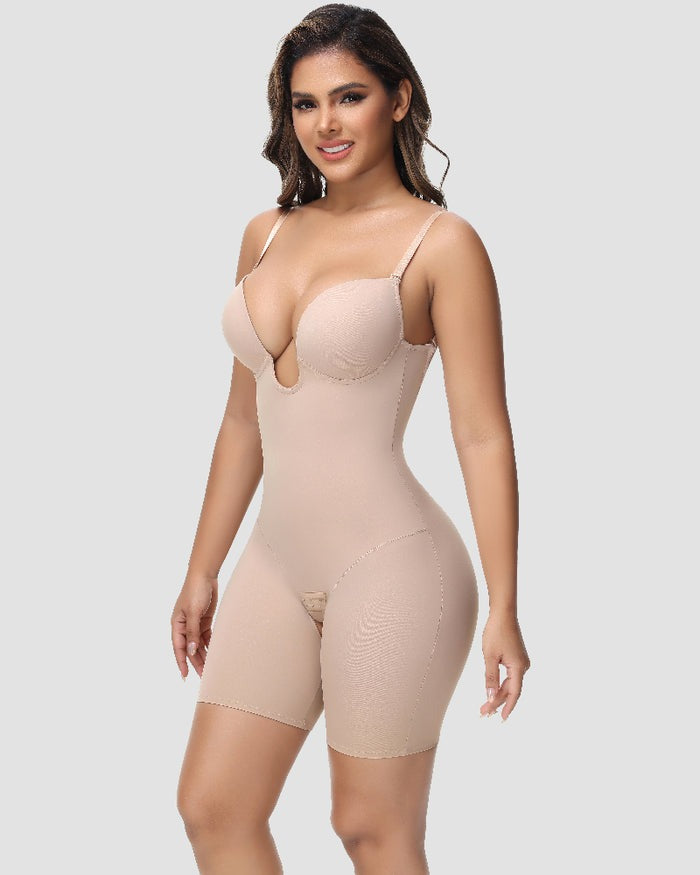 Shapshe® Damen U Plunge Bodysuit Bauchkontrolle mit Integriertem BH
