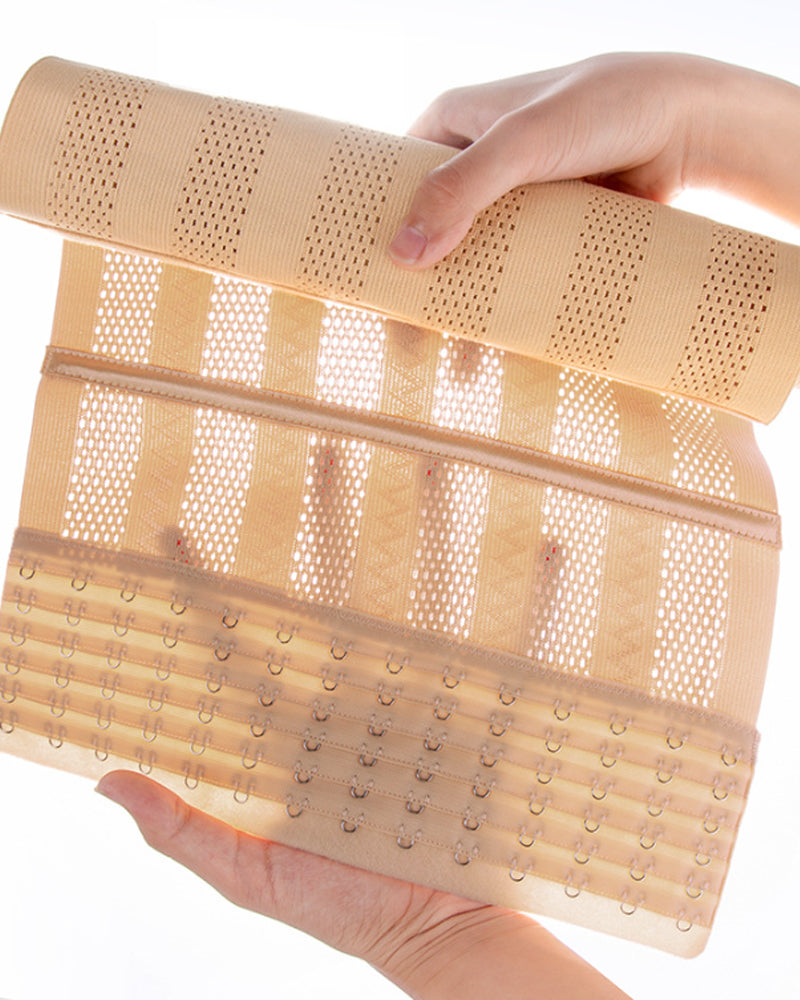 Hohl Atmungsaktiv Doppel Gürtel Taille Trainer Bauchweg Korsett