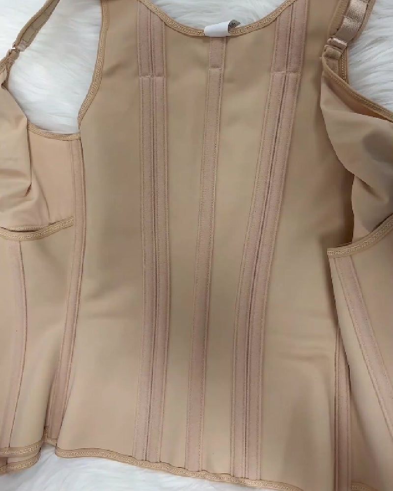 Shapshe® Damen Latex Korsett Bauchkontrolle Body Shaper Weste mit BH