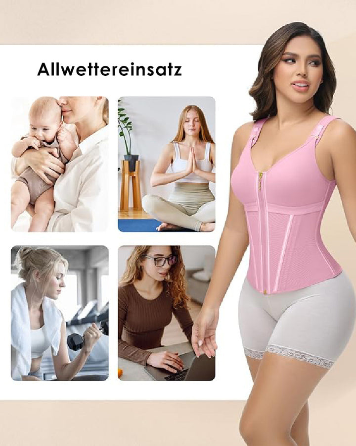 Shapshe® Damen Latex Korsett Bauchkontrolle Body Shaper Weste mit BH