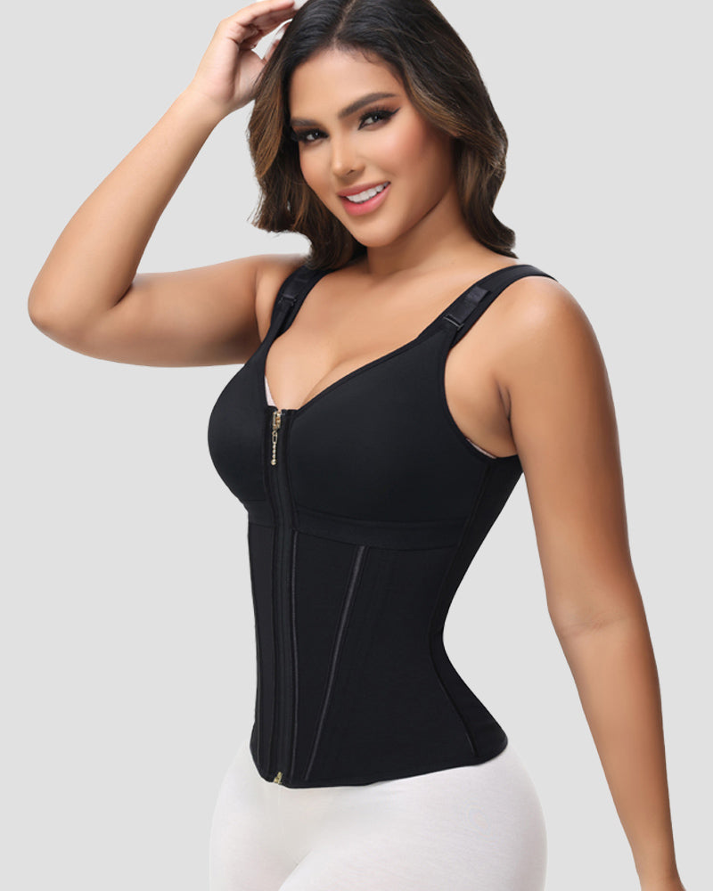 Shapshe® Damen Latex Korsett Bauchkontrolle Body Shaper Weste mit BH