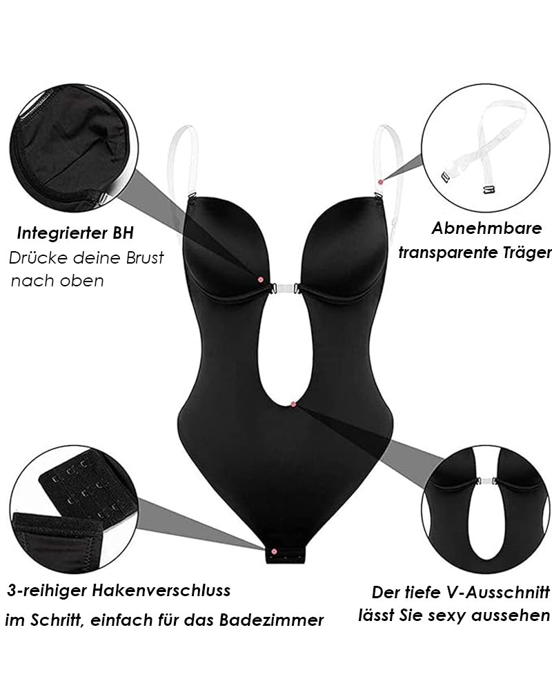 Shapewear Übergröße Rückenfrei BH Körperformer Nahtlos Offener Schritt