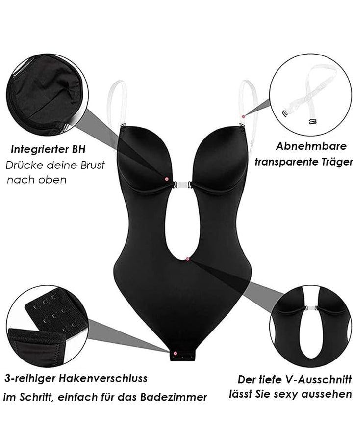 Shapewear Übergröße Rückenfrei BH Körperformer Nahtlos Offener Schritt